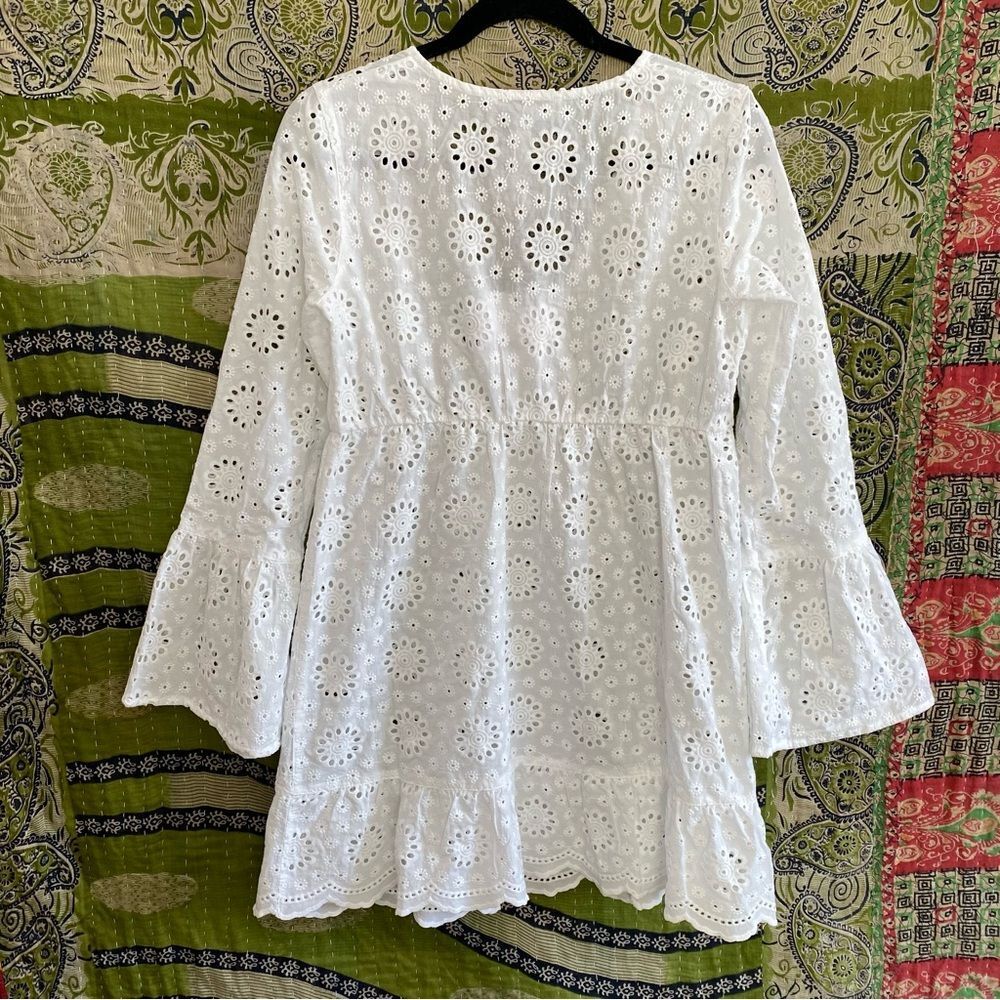 NWT Beach Riot White Delaney Eyelet Embroidered Mini Dress Size Small - Picture 10 of 14